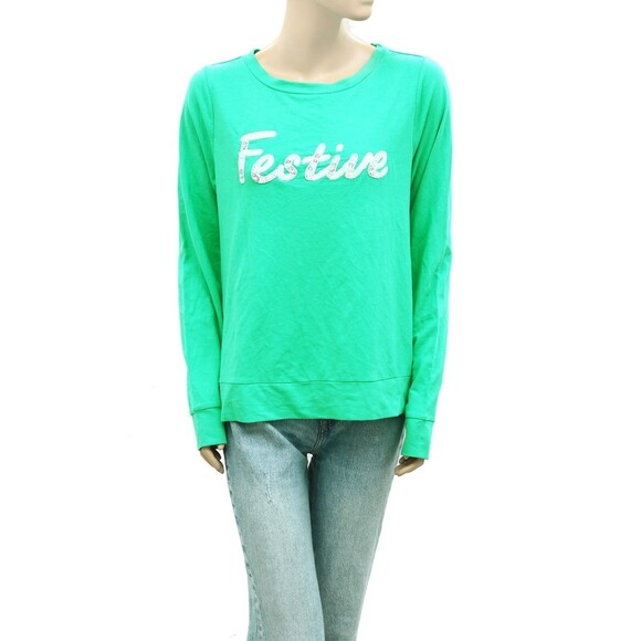 Lilly Pulitzer Rami Sweatshirt Tunic Top Graphic Pullover Beaded S NWD 279050 - Picture 6 of 11